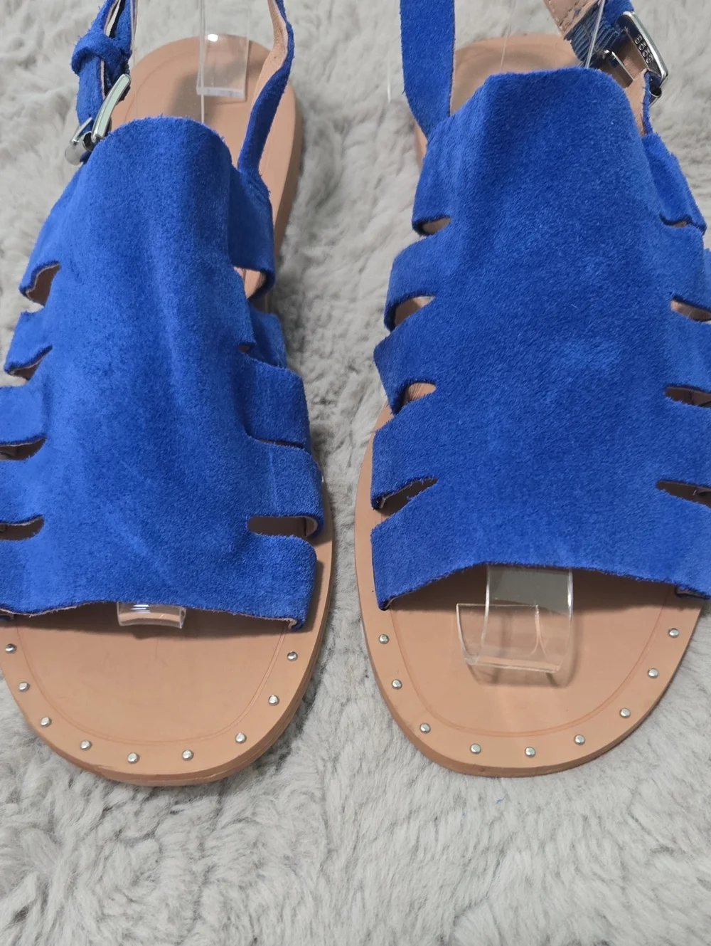 Halogen Jannie Cutout blue suede Slingback Sandals size 8.5